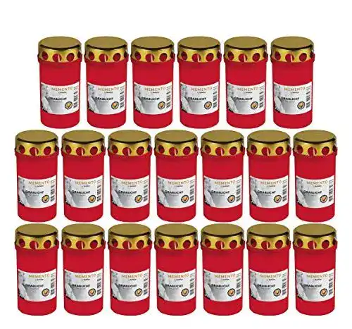 Grabkerze Beste Choice Grablicht Brenner Nr. 3 rot mit Deckel