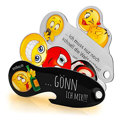 Einkaufswagenlöser SmilKey 4er Set mit Schlüsselanhänger und Fundservice