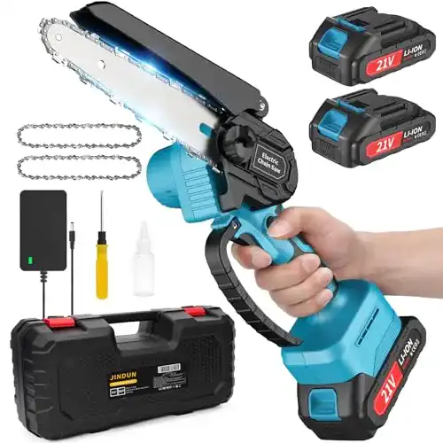 Akku-Astsäge Jindun Mini Kettensäge 21V 6 Zoll für Gartenarbeit