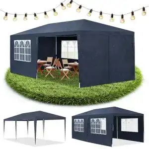 Juskys Pavillon 3×6 m mit 6 abnehmbaren Seitenwänden für Gartenpartys
