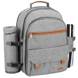Picknick-Rucksack für 2 Personen mit Kühltasche und Decke