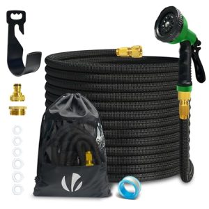 Flexibler Gartenschlauch 15m mit 10 Sprühfunktionen und Wandhalterung