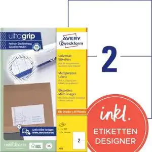 Avery Zweckform 3655 Universal Etiketten 200 Stück, 210x148mm
