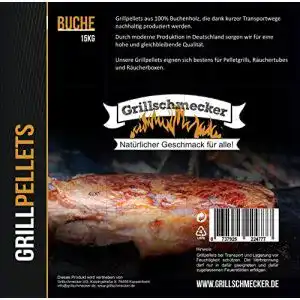 Smoker-Pellets Grillschmecker 15 kg Buchenholz Grillpellets
