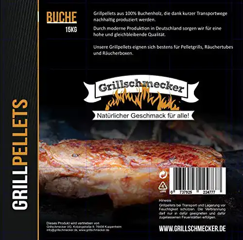 Smoker-Pellets Grillschmecker 15 kg Buchenholz Grillpellets
