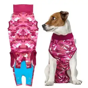 Suitical Recovery Suit für Hunde, Größe S, in Rosa Camouflage