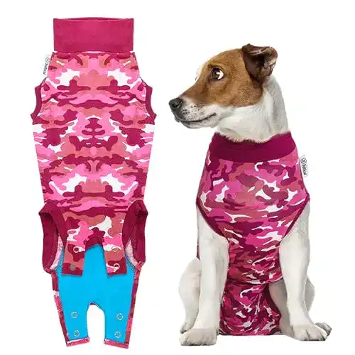 Suitical Recovery Suit für Hunde, Größe S, in Rosa Camouflage