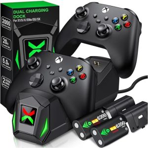 Xbox Controller Ladestation mit 2 wiederaufladbaren Akkus für Xbox One/Series XS