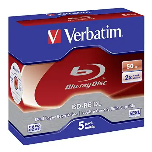Verbatim BD-RE DL 50GB 2X 5er Jewelcase, 43760, Weiß