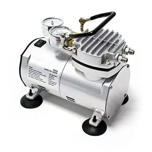 Airbrush-Kompressor Wiltec AS20W mit Vakuumpumpe und 4 bar Druck