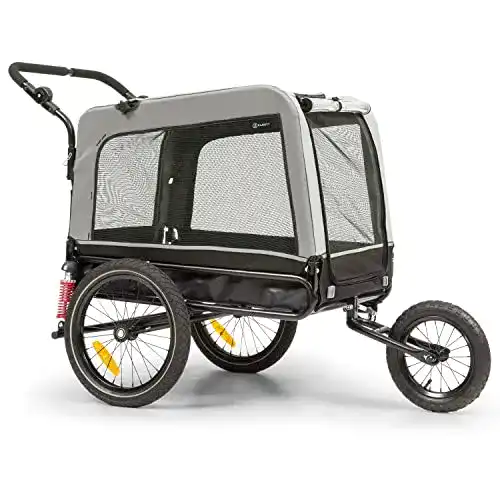 Hundeanhänger Klarfit für Fahrräder, klappbar und 600D Oxford Canvas