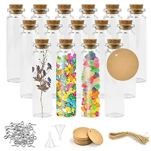 Mini Glasfläschchen mit Korken – 40 Stück, 20 ml, für Dekoration und Aufbewahrung