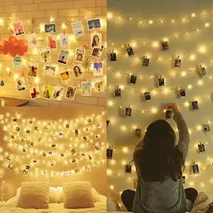 Foto Lichterkette Amteker LED mit Clips für Innen- und Außenbereich