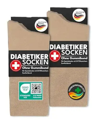 Diabetikersocken ohne Gummi und Naht für optimalen Komfort