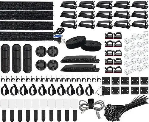 Kabelmanagement Kit von Soulwit mit Kabelschläuchen und Haltern