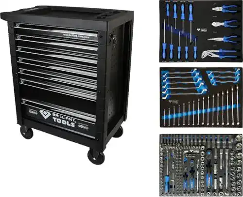Werkstattwagen Brilliant Tools BT153207 mit 7 Schubladen und 207 Werkzeugen
