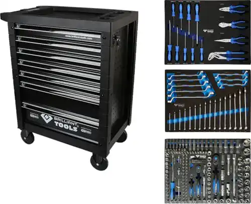 Werkstattwagen Brilliant Tools BT153207 mit 7 Schubladen und 207 Werkzeugen