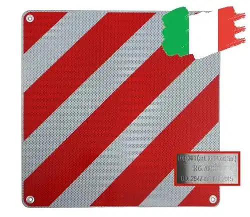 Warntafel Italien Aluminium 50×50 cm für Verkehrssicherheit
