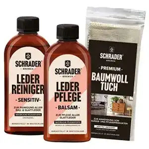 Lederpflege-Set von Schrader für glattes und genarbtes Leder
