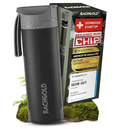 Trinkflasche mit Filter von Bachgold für Outdoor und Reisen