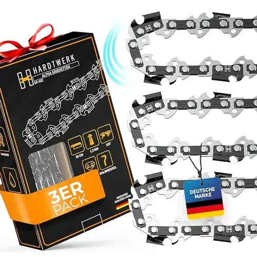 HARDTWERK ALPHA Sägekette 3/8″ 1,3mm für 35cm Schwert 52 TG 3er Pack