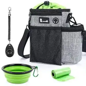 Futterbeutel für Hunde Pecute 4 in 1 mit Kotbeutelspender und Wasserschale