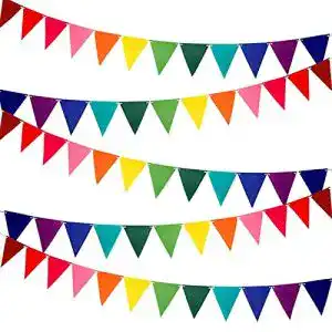 Wimpelkette ZCXG 60 Stück Filz Wimpel Banner für Dekoration