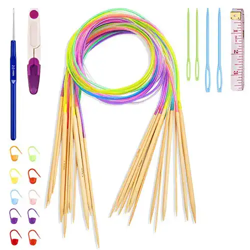 Rundstricknadel Set Coopay Bambus 18 Stück 100 cm