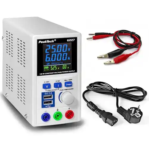 Labornetzgerät PeakTech P 6227 – DC Labornetzteil 0-60V/0-6A mit LCD