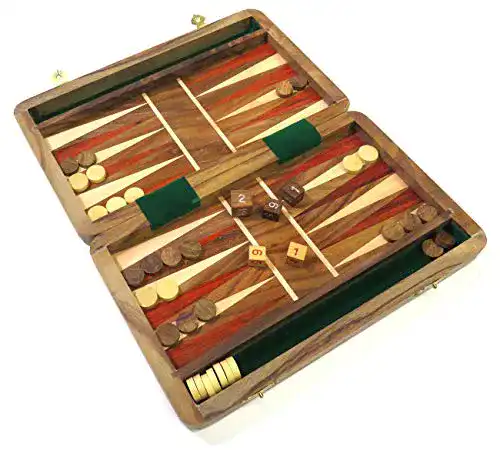 Backgammon Holz Purity Fair Trade faltbares Brett für bis zu 10 Spieler