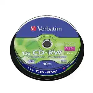 CD-RW Verbatim 700 MB, 10er Pack Spindel, beschreibbare Rohlinge
