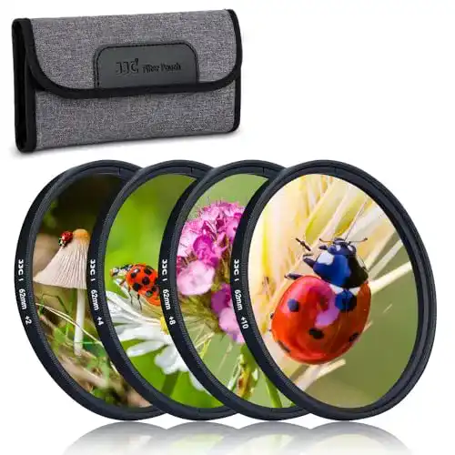JJC 62mm Close-up Nahlinsen Filter Set für Makrofotografie
