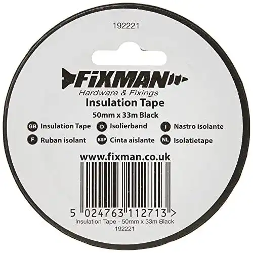 Isolierband Fixman 192221 50mm x 33m in Schwarz