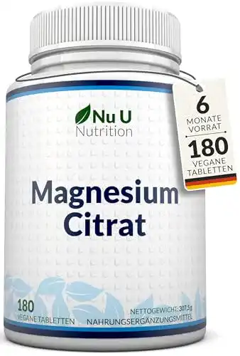 Magnesiumcitrat Tabletten 200mg von Nu U Nutrition