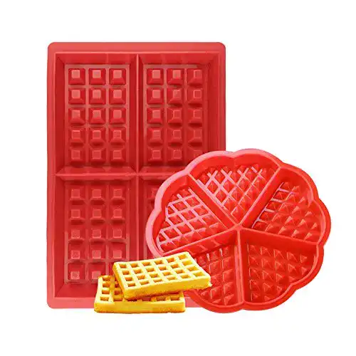 Silikon-Waffelform Febbya im 2er Set für Waffeln und Muffins