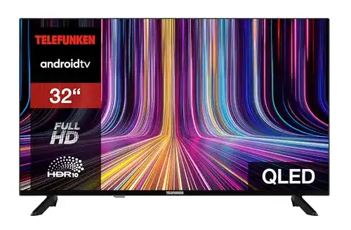 Telefunken QLED TV 32 Zoll Fernseher mit Full HD und Android Smart TV