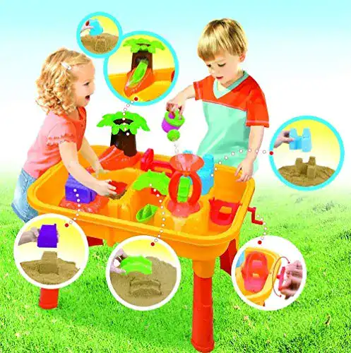 Sand- und Wassertisch Druline mit Zubehör für Kinder ab 3 Jahren