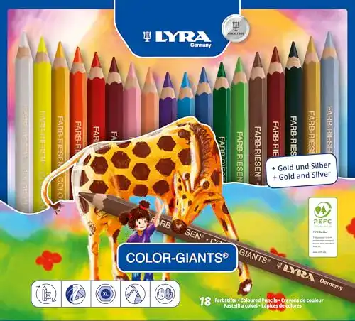Buntstifte LYRA Color-Giant 18 Farben in praktischer Box