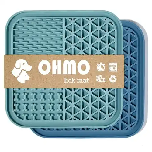 Leckmatte für Hunde und Katzen von Ohmo – 2 Stück für langsames Füttern und Angstbewältigung
