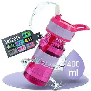 Boddels Trinkhalmflasche für Kinder mit Strohhalm und rutschfestem Griff