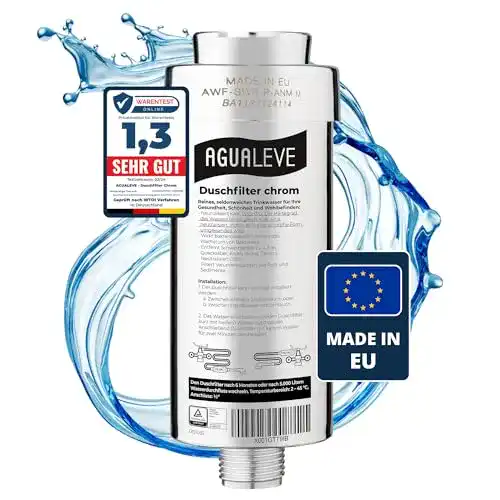 Duschfilter Agualeve für Dusche in Chrom gegen Kalk und Schadstoffe