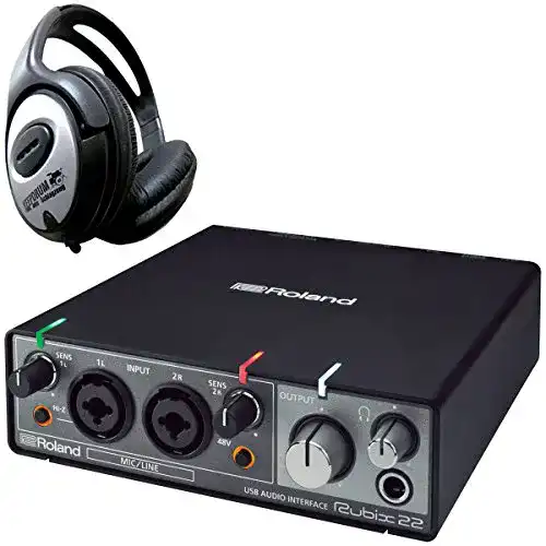 Audio-Interface Roland Rubix22 USB und Keepdrum Kopfhörer im Vergleich