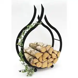 Holzlege Dandibo Kaminholzregal Schwarz für Innenräume