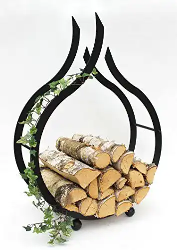 Holzlege Dandibo Kaminholzregal Schwarz für Innenräume