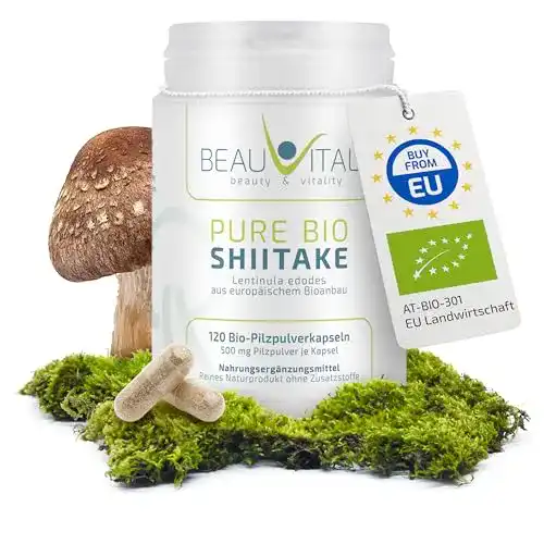 Beauvital Pure Bio Shiitake Kapseln 120 Stück 500mg Lentinula edodes