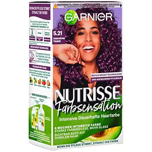 Lila Haarfarbe Garnier Nutrisse Intensivtönung 5.21 Intensives Violett