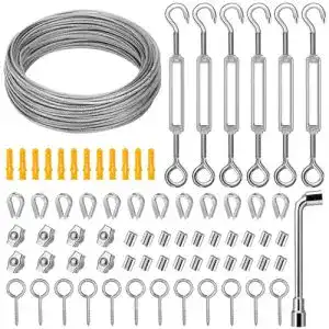 Diyland Seilspanngarnitur Drahtseil Set 35m 2mm für Rankhilfen