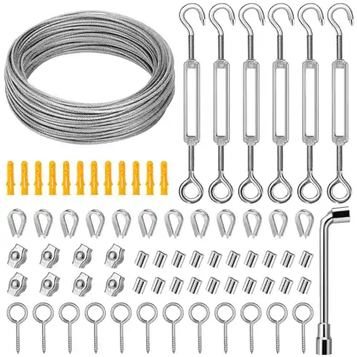 Diyland Seilspanngarnitur Drahtseil Set 35m 2mm für Rankhilfen