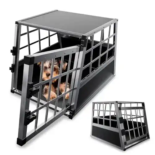 Hundebox für Auto Juskys Alu Hundetransportbox M, 69x54x50 cm