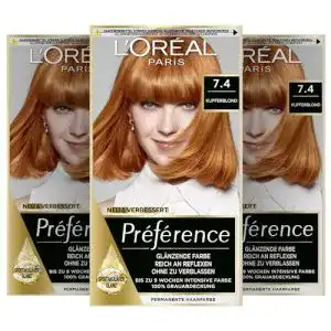 Kupfer Haarfarbe von L’Oréal Paris – Permanente Coloration im Set